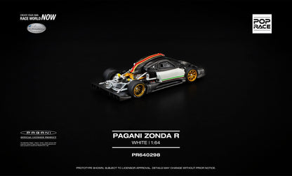 * PRE ORDER * POP RACE 1/64 PAGANI ZONDA R WHITE PR640298