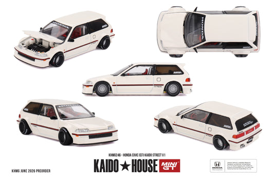 * PRE ORDER * [ Kaido House x MINI GT ] 1/64 Honda Civic (EF) Kaido Street V1 - KHMG246