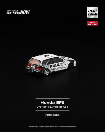 * PRE ORDER * POP RACE 1/64 HONDA CIVIC (EF9) #15 JTC 1991 InterTEC PR640553