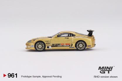 MINI GT #961 1/64 Toyota Supra (A80) Top Secret GT-300 Top Secret Gold (RHD)
