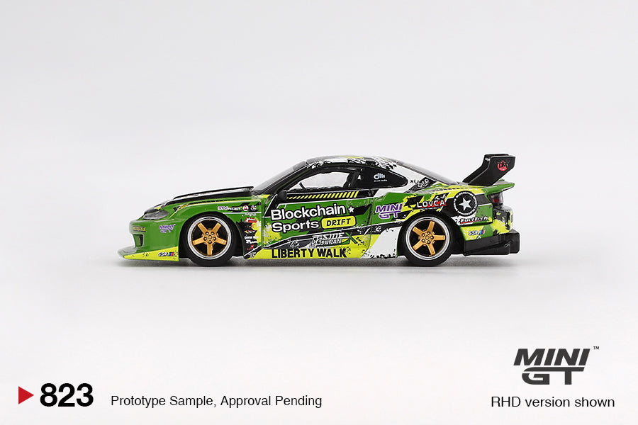 MINI GT #823 1/64 Nissan LB-Super Silhouette S15 SILVIA #555 V2 2024 Formula Drift Japan (RHD)  ( BLISTER PACK )