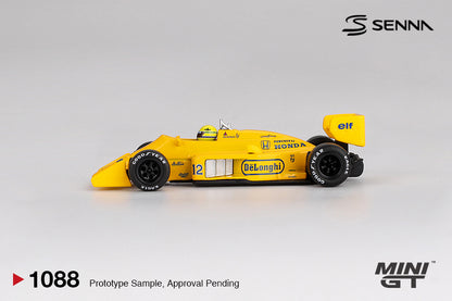 MINI GT #1088 1/64 Lotus 99T #12 Ayrton Senna 1987 Monaco Grand Prix Winner