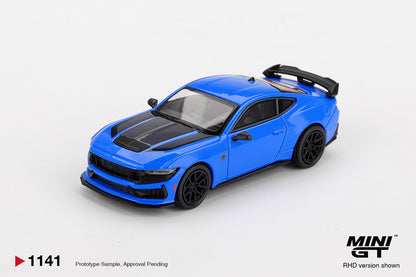 MINI GT #1141 1/64 Ford Mustang Dark Horse 2024 Grabber Blue (RHD)
