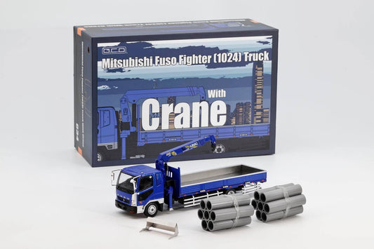 * PRE ORDER * GCD 1/64 Mitsubishi Fuso Licensed Products - Fighter Boom Lifter Crane Truck Blue (KS-082-634)