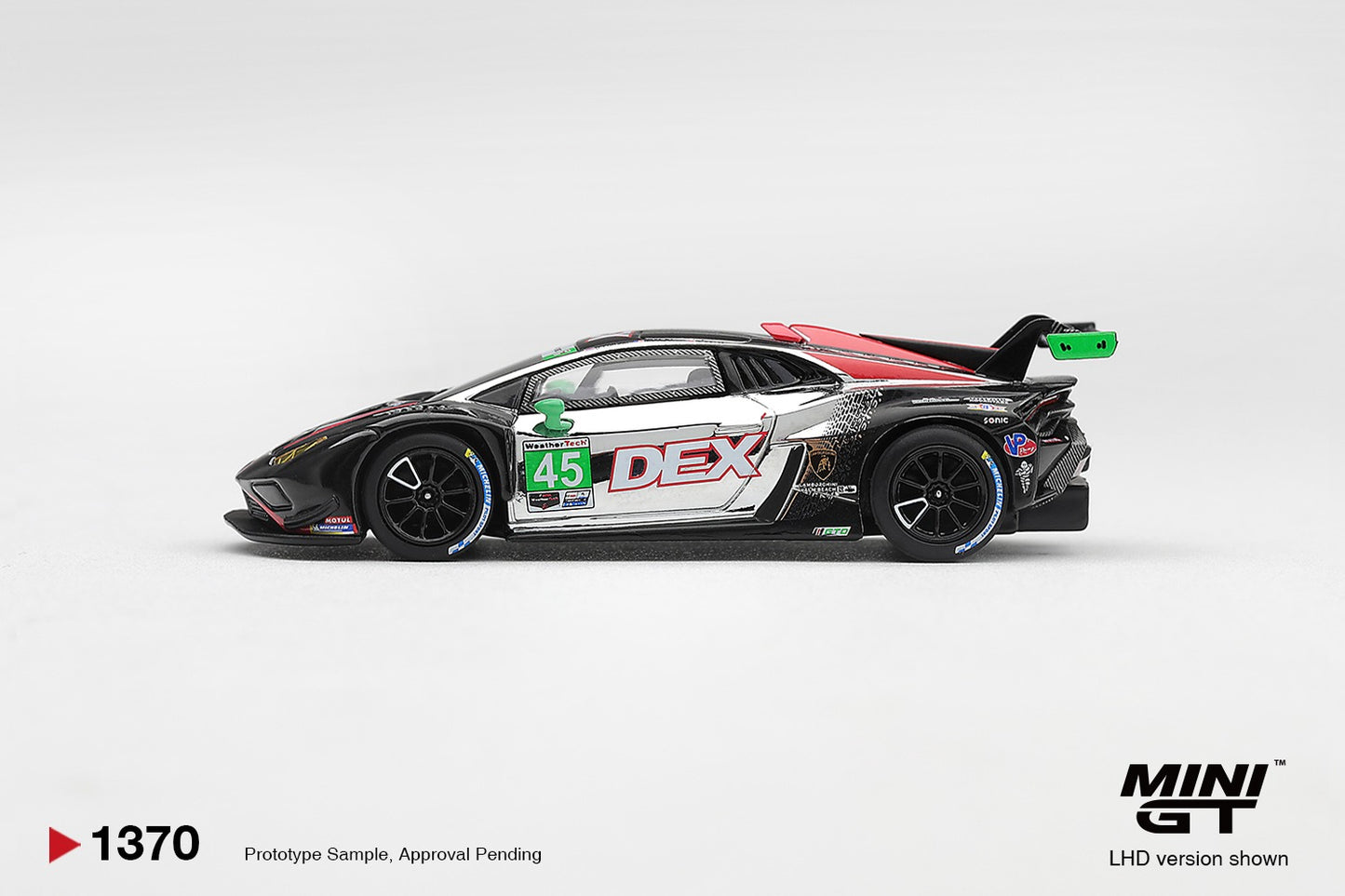 * PRE ORDER * MINI GT #1370 1/64 Lamborghini Huracan GT3 EVO2 #45 DEX Wayne Taylor Racing 2025 IMSA Chevrolet Grand Prix Class Winner (LHD)
