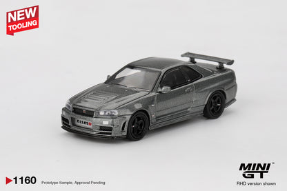 MINI GT #1160 1/64 Nissan Skyline GT-R Dark Metal Gray (NISMO BNR34 CRS Version) (RHD) * BLISTER PACK *