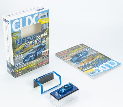 ** PRE SALE ** INNO x CLDC Exclusive Version Nissan Skyline GT-R (R34) Chrome Blue Diecast Car Model (With Book *Chinese Simplified*) FREE SINGAPORE SHIPPING