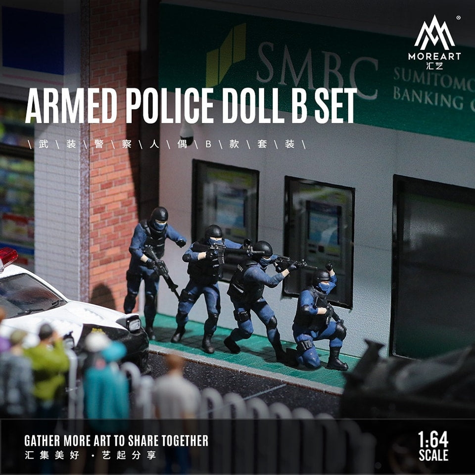 MoreArt 1/64 ARMED POLICE DOLL SET B