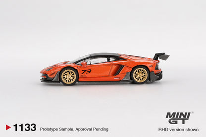 MINI GT #1135 1/64 LB★WORKS Lamborghini Aventador Limited Edition Orange MDX 2025 (RHD)