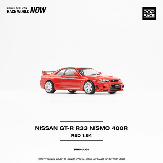 POPRACE 1/64 NISSAN GT-R R33 NISMO 400R RED PR640091