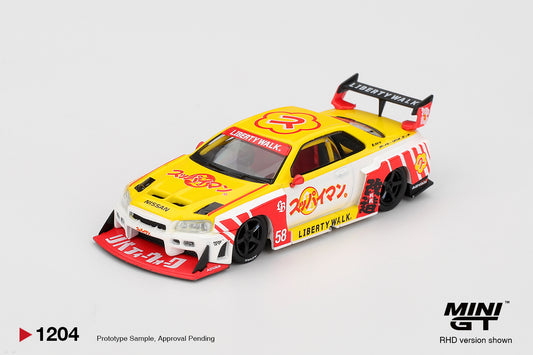 MINI GT #1204 1/64 Nissan LB-ER34 Super Silhouette SKYLINE Suppaiman Okinawa RHD