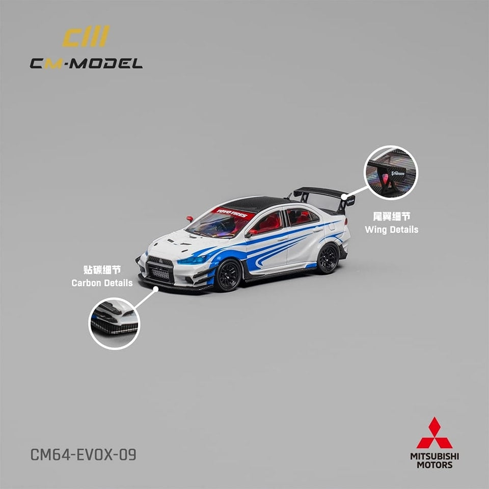 CM Model 1/64 Mitsubishi EVO X Varis White Color