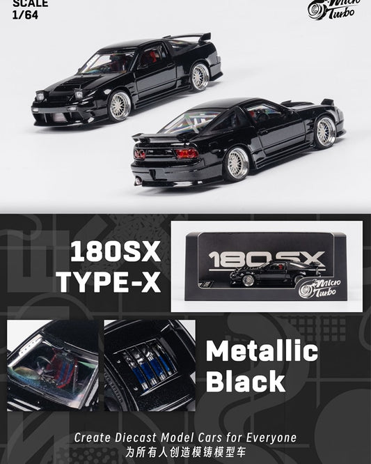 Micro Turbo 1/64 Nissan 180SX TYPE-X Metallic Black