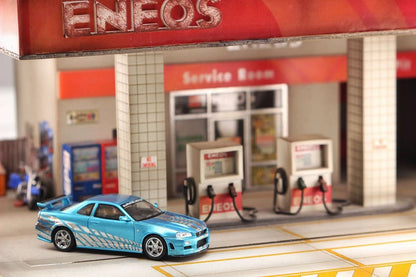 Stance Hunters 1/64 Nissan Skyline GTR R34 Chrome Blue