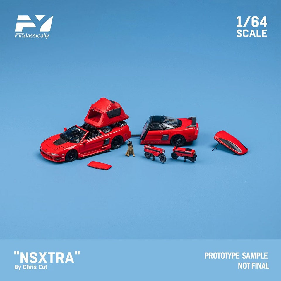 Finclassically 1/64  NSX TRA Red carbon fiber head cover set