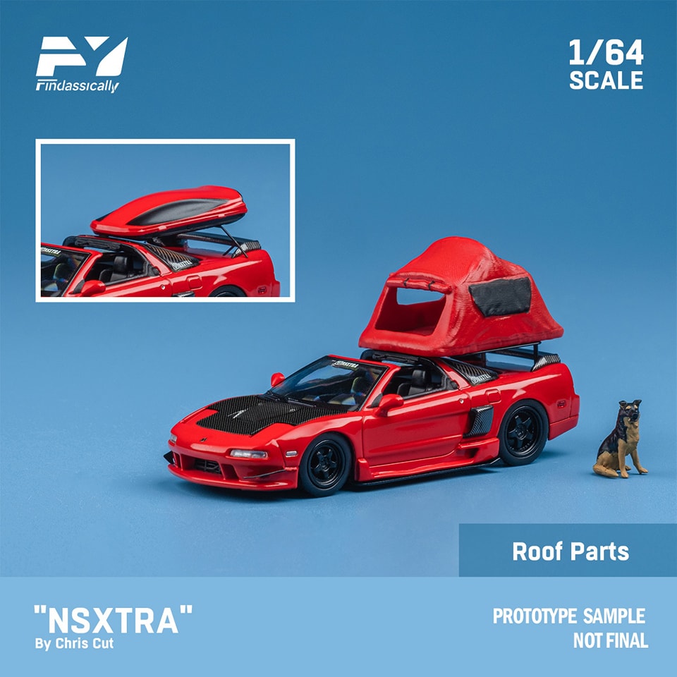 Finclassically 1/64  NSX TRA Red carbon fiber head cover set