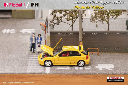 Focal Horizon 1/64 Honda Civic Type-R EK9 Phoenix Yellow Color