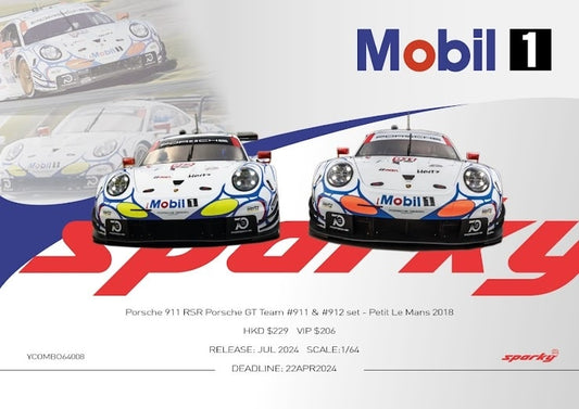 SPARKY 1/64 Porsche 911 RSR Porsche GT Team Set