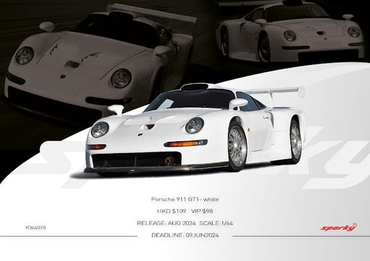 Sparky 1/64 Porsche 911 GT1- white (Tiny Exclusive)