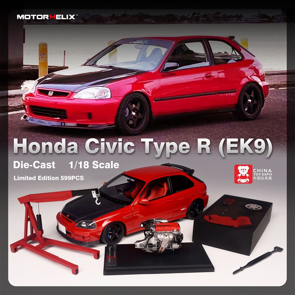 MotorHelix MH 1/18 Honda Civic Type R EK9-120 Red With Spoon SW388 🇨🇳 CHINA TOY EXPO EXCLUSIVE 🇨🇳