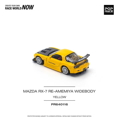 POP RACE  MAZDA RX-7 (FD3S) RE-AMEMIYA WIDEBODY YELLOW PR640116