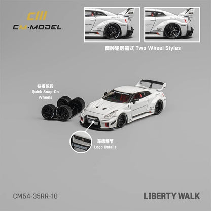 CM Model 1/64  NISSAN GT-R R35 Super Silhouette 35GT-RR 3.0 White Color