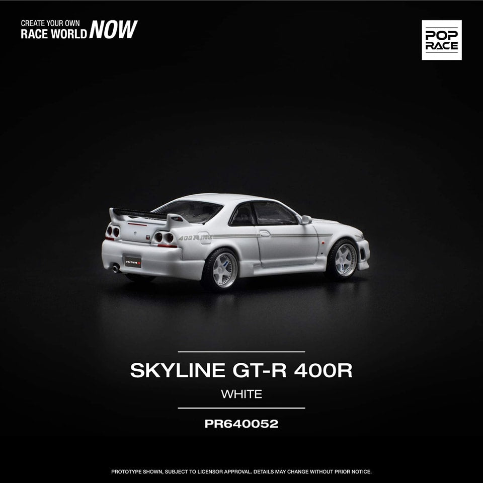 * PRE ORDER * POP RACE  NISSAN GT-R R33 NISMO 400R - WHITE PR640052