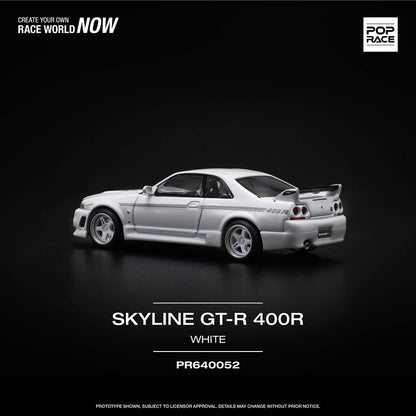 * PRE ORDER * POP RACE  NISSAN GT-R R33 NISMO 400R - WHITE PR640052