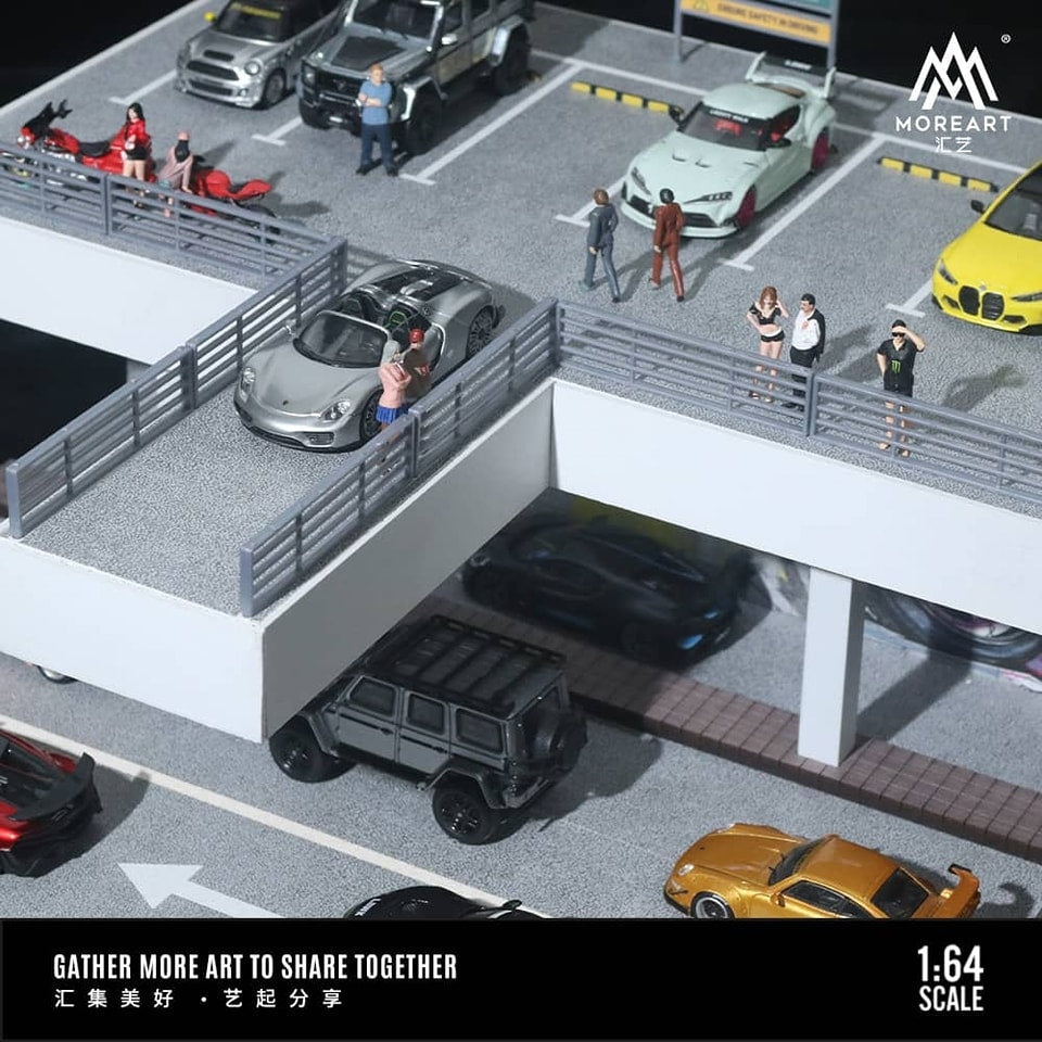 MoreArt 1:64 Assembly Diorama Outdoor Car Park Double Layered Fence Theme MO936207