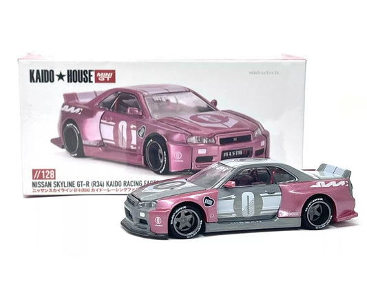 MINI GT X KAIDO HOUSE  NISSAN SKYLINE GT-R R34 KAIDO RACING FACTORY V1  KHMG128  * CHASE *