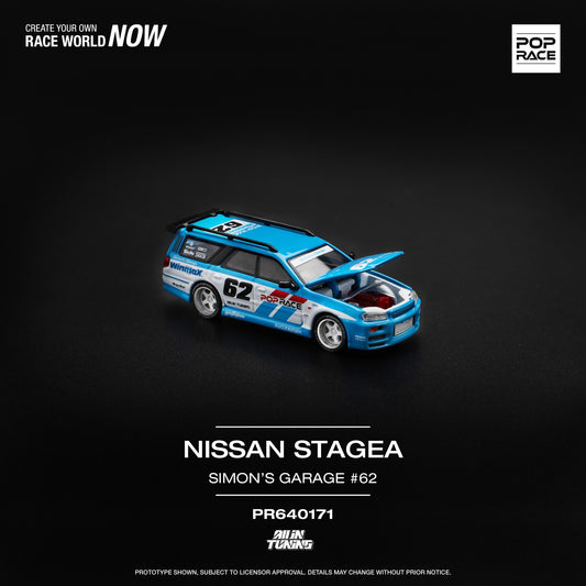 POP RACE  1/64 NISSAN STAGEA SIMONS GARAGE PR640171