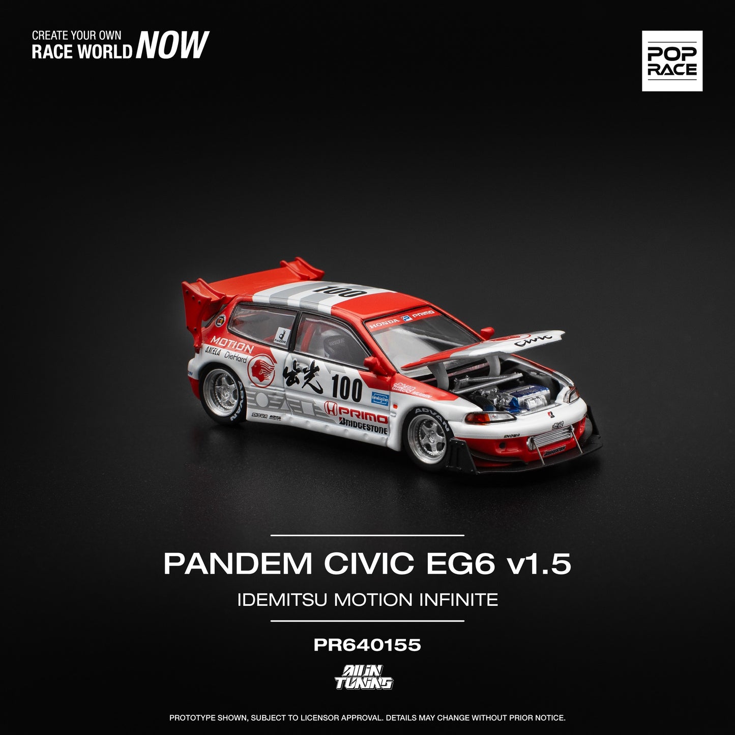 POP RACE  PANDEM CIVIC EG6 V1.5 IDEMITSU MOTION INFINITE PR640155