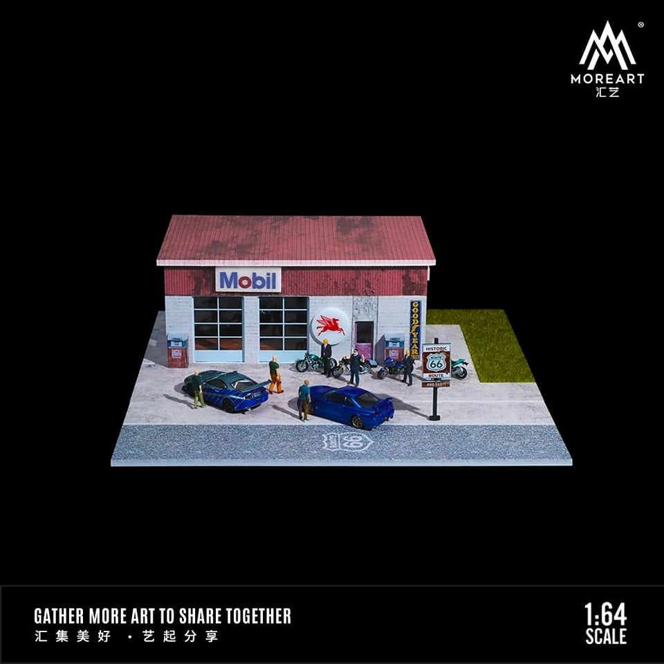 MoreArt 1:64 Assembled Diorama Route 66 with LED Light MO936405