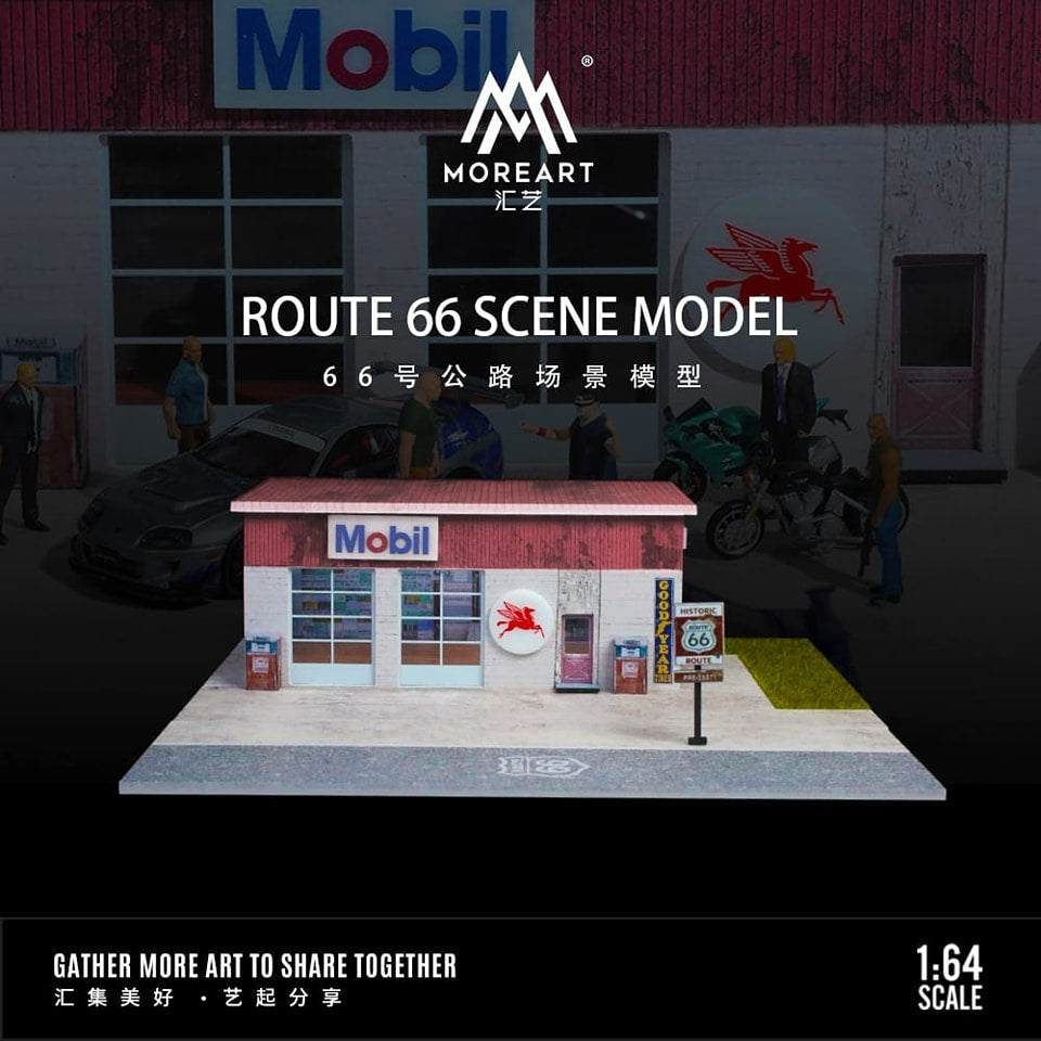 MoreArt 1:64 Assembled Diorama Route 66 with LED Light MO936405