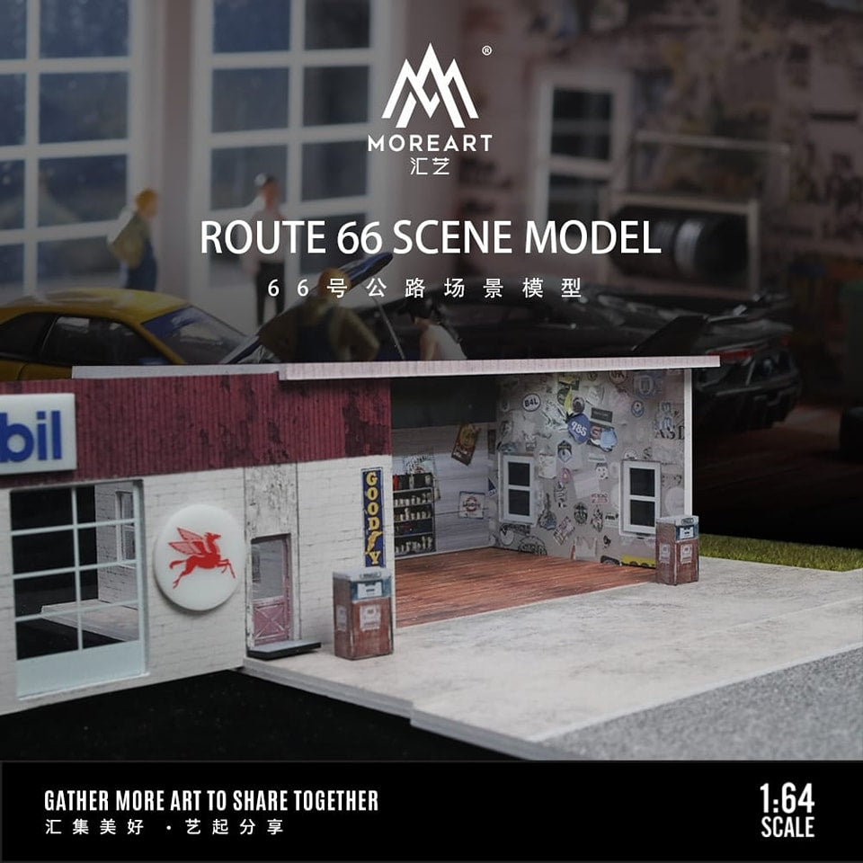 MoreArt 1:64 Assembled Diorama Route 66 with LED Light MO936405