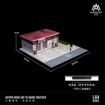 MoreArt 1:64 Assembled Diorama Route 66 with LED Light MO936405