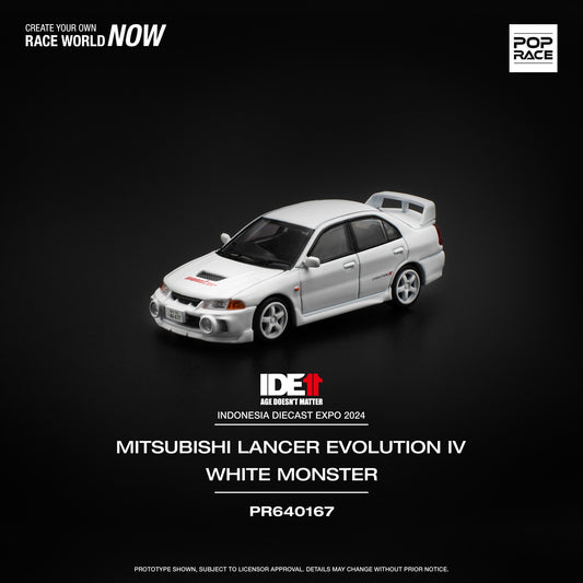 POP RACE 1/64 Mitsubishi Lancer Evolution IV - White "Monster PR640167