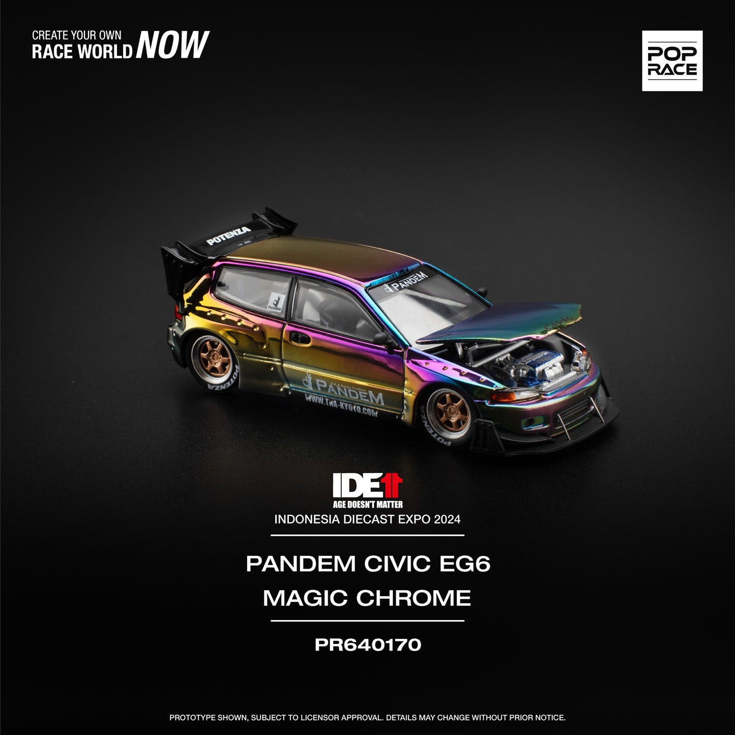 POP RACE 1/64 Pandem Civic EG6 v1.5 - Magic Chrome PR640170