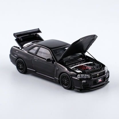 AM Aurora 1/64 Nissan GTR R34 AIT Exclusive Chrome Black