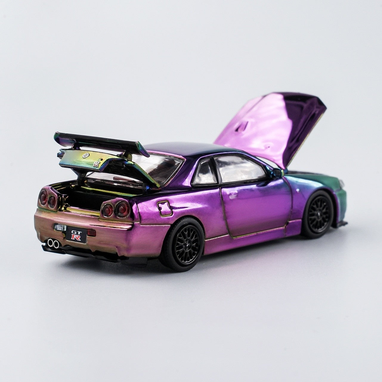 AM Aurora 1/64 Nissan GTR R34 AIT Exclusive Chrome Chameleon