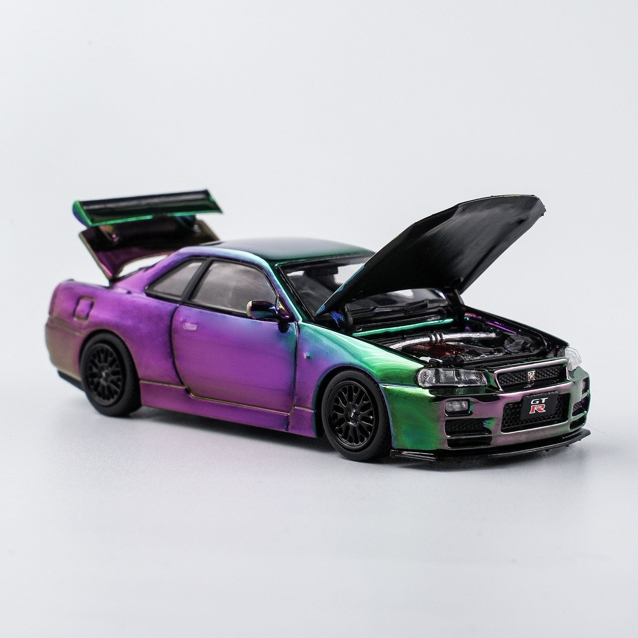 AM Aurora 1/64 Nissan GTR R34 AIT Exclusive Chrome Chameleon