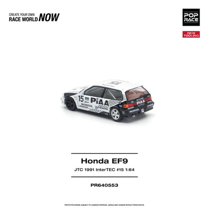 * PRE ORDER * POP RACE 1/64 HONDA CIVIC (EF9) #15 JTC 1991 InterTEC PR640553
