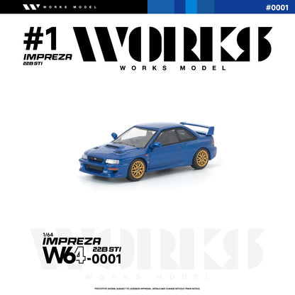 * PRE ORDER * Works 1:64 Impreza WRX 22B STI (GC8) Blue (W640001)