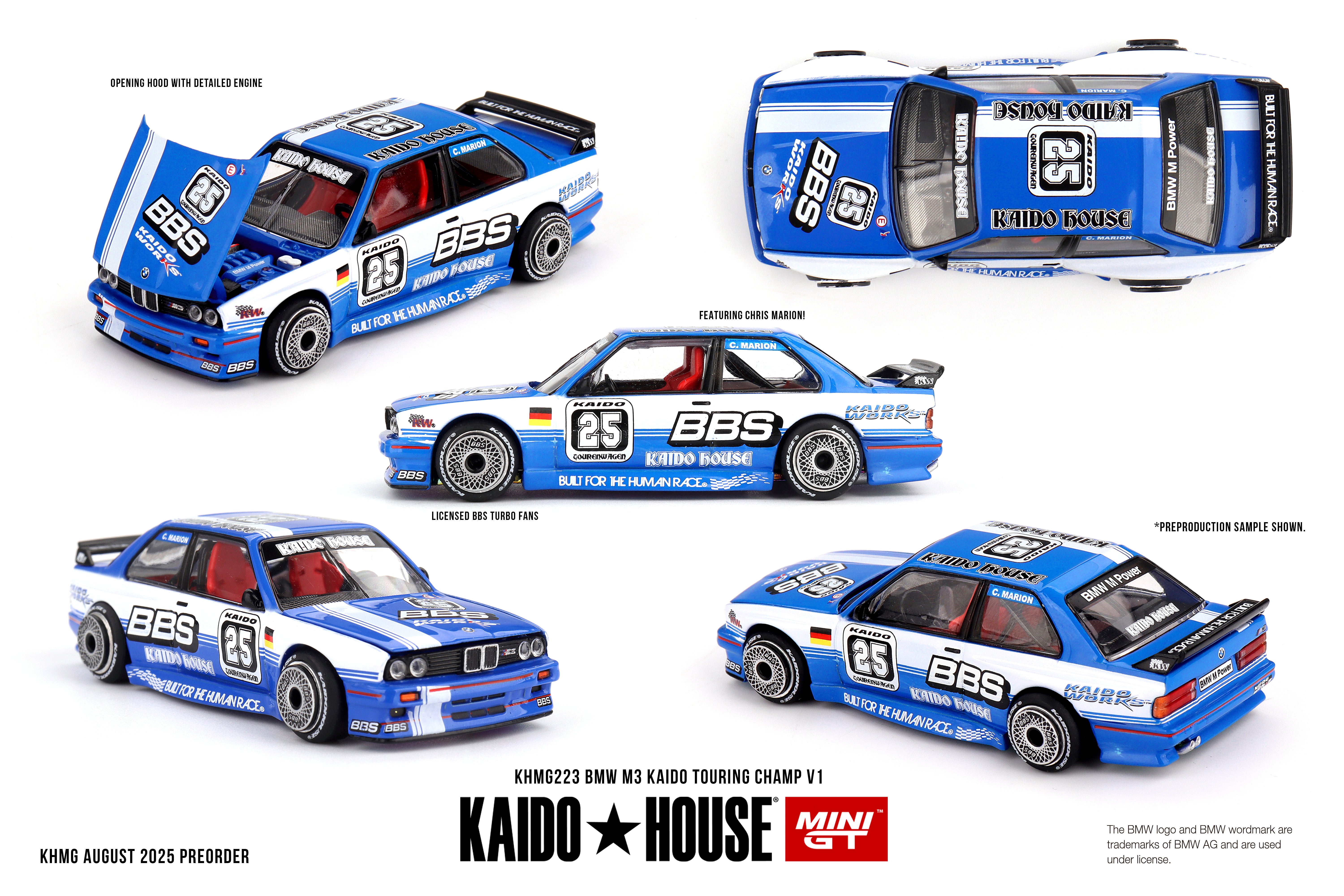 KAIDO HOUSE  M3 BBS 限定モデル ミニカー Kaido House x MINI GT ] 1/64 BMW M3 Kaido Touring Champ V1 KHMG223