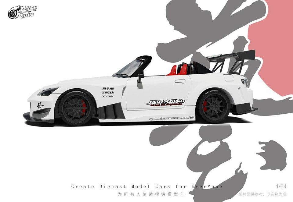 MicroTurbo MT 1/64 Honda S2000 JS Racing  Metallic White