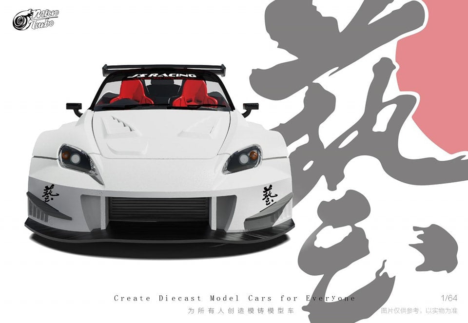 MicroTurbo MT 1/64 Honda S2000 JS Racing  Metallic White