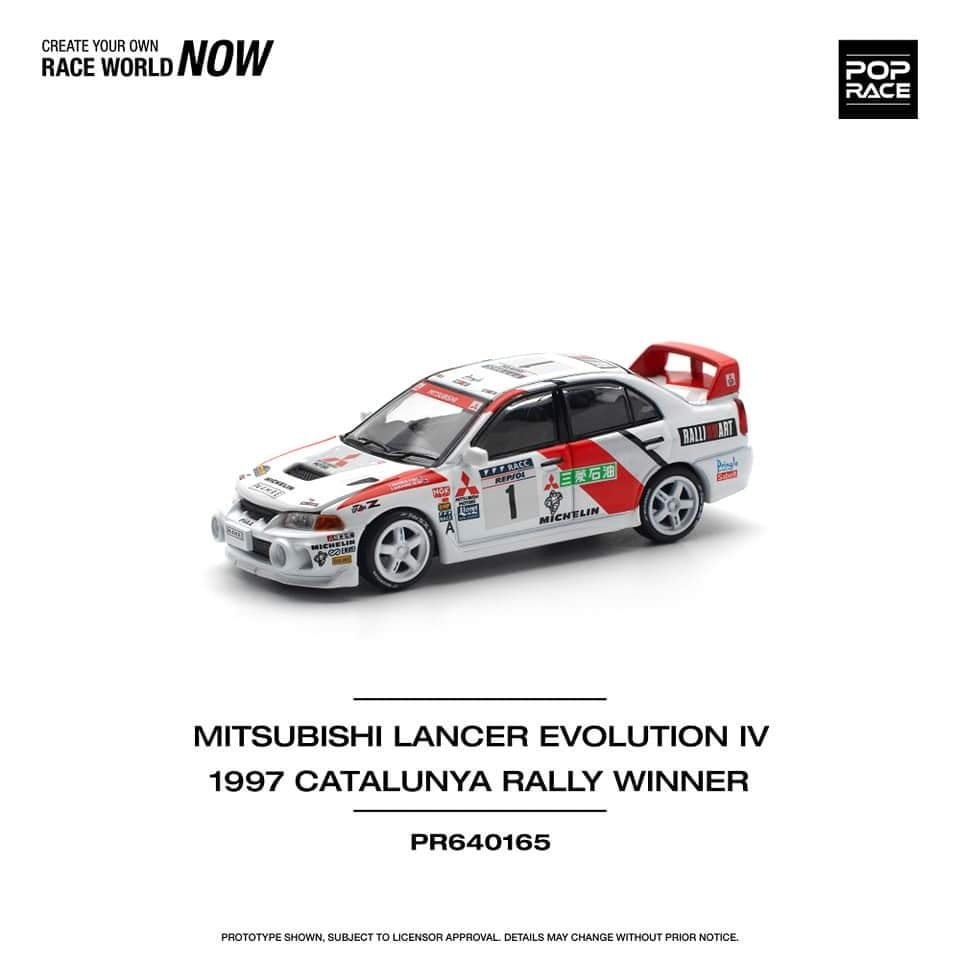 POP RACE 1/64 MITSUBISHI LANCER EVOLUTION IV  1997 CATALUNYA RALLY WINNER  PR640165