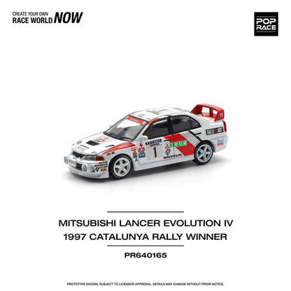 POP RACE 1/64 MITSUBISHI LANCER EVOLUTION IV  1997 CATALUNYA RALLY WINNER  PR640165