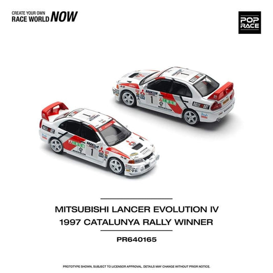 POP RACE 1/64 MITSUBISHI LANCER EVOLUTION IV  1997 CATALUNYA RALLY WINNER  PR640165