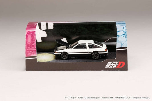 Hobby Japan 1/64 Initial D Toyota Sprinter Trueno GT Apex AE86 HJ641052DE(Final Edtion) - VS Shinji Inui ( Carbon-Hood)